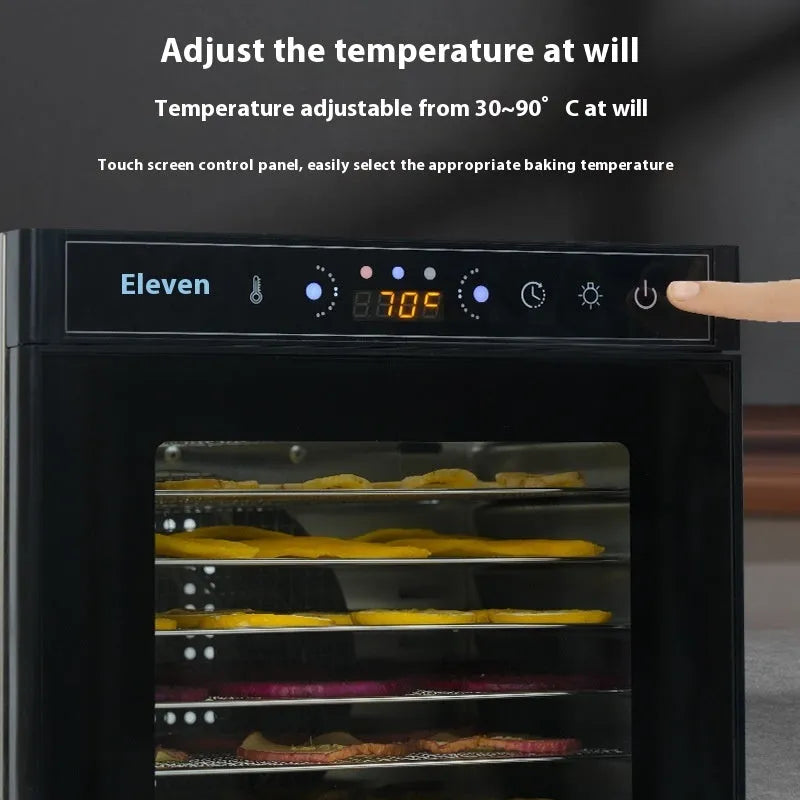Stainless steel fruit dehydrator machine with visual skylight window and multiple drying trays