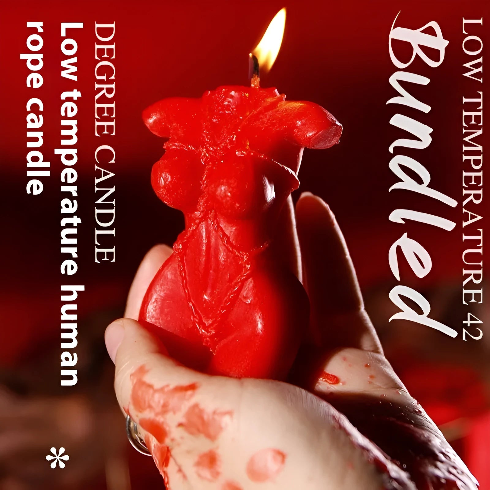 Smsexy Props low temperature soy wax candles in lilac purple, rose red and spring pink colours