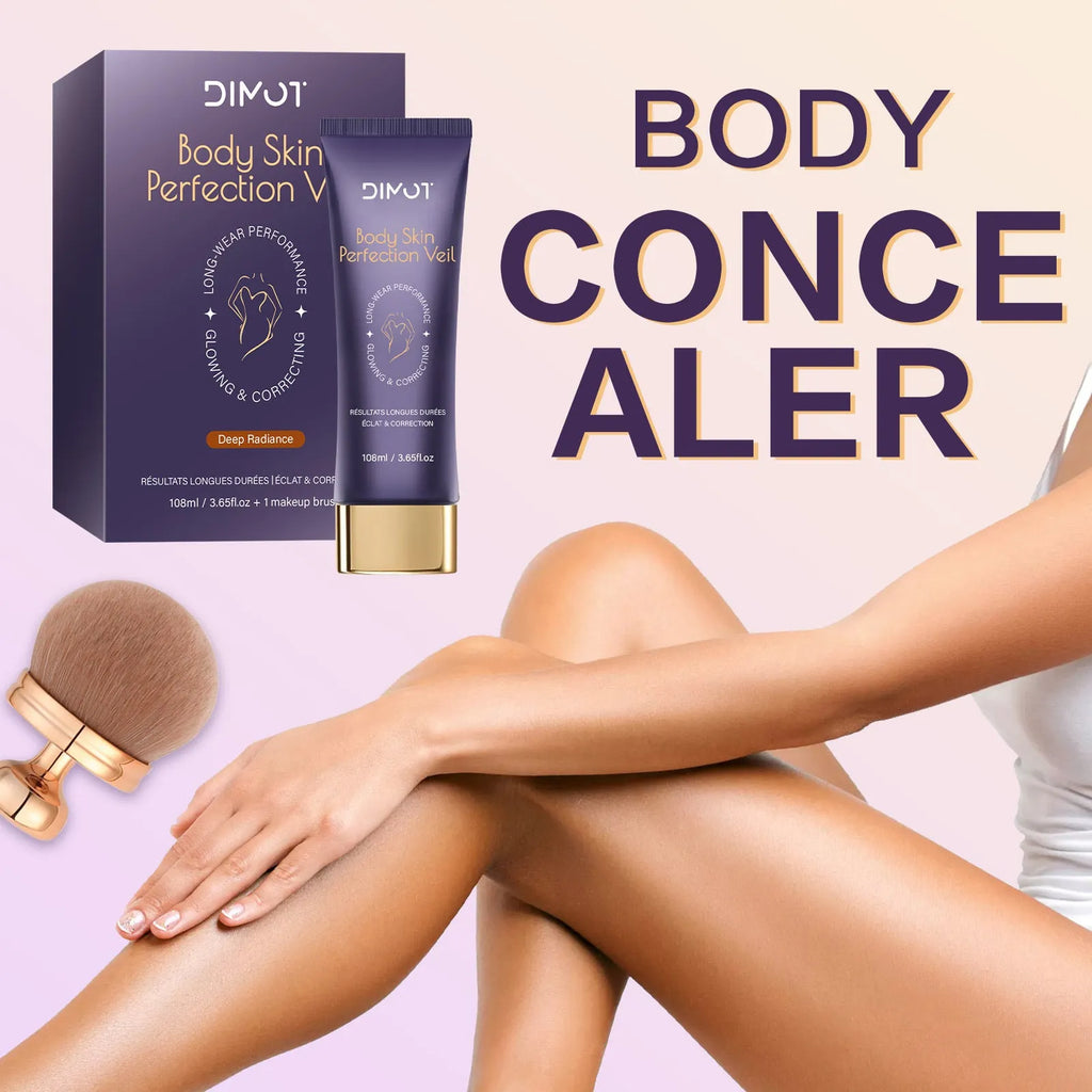 108ml tube of waterproof body concealer cream with an attached application brush for covering tattoos.
