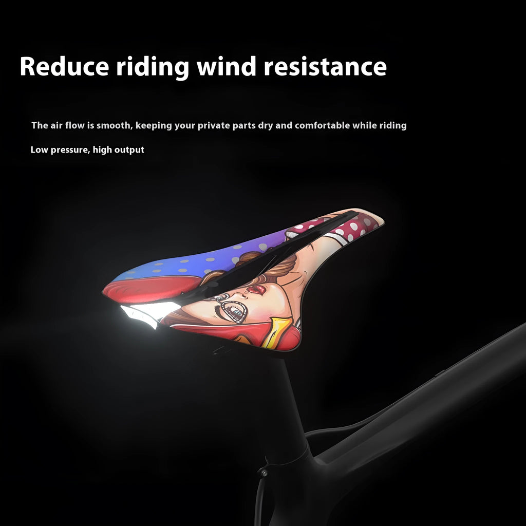 Ultra-light EVA bike saddle cushion with PU leather cover and hollow centre, free size, multicolour options