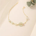 925 silver orchid necklace with safe buckle and O-ring chain, electroplated pendant, pastoral style