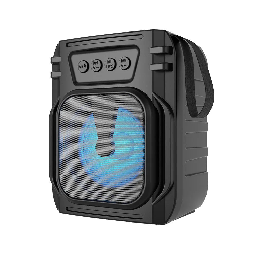 Portable Bluetooth speaker in colour 3107 showing compact design with USB charging port