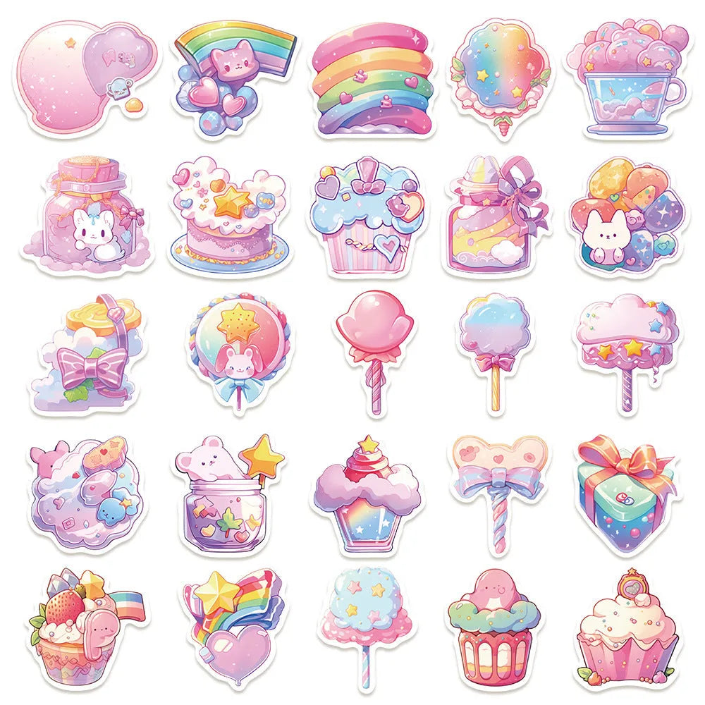 Fresh candy small object decorative waterproof stickers measuring 4-7cm on individual sheets