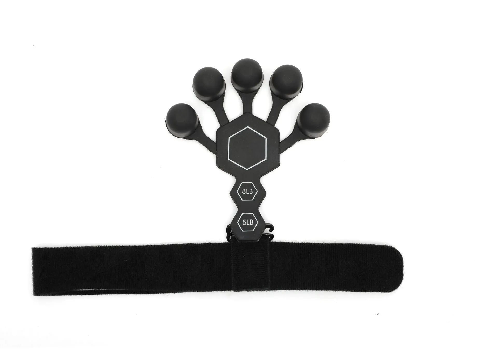 Men's silicone 5-finger rehabilitation power shooting brace hand trainer in black
