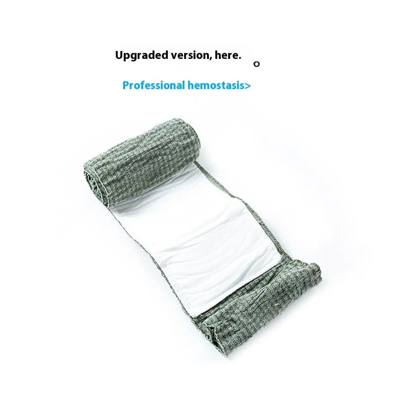 Outdoor training hemostatic bandage showing tactical gauze tape in 4 inch and 6 inch sizing options