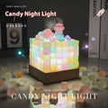 Crystal luminous cube sugar LED small night lamp with 8cm base and USB button