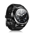Black smart watch with silicone strap showing blood pressure and oxygen monitoring on its screen.