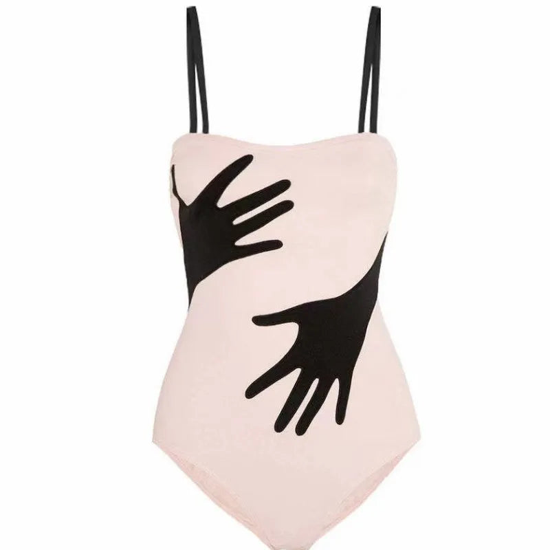 Women's one-piece bikini swimsuit with gauze skirt in multiple sizes