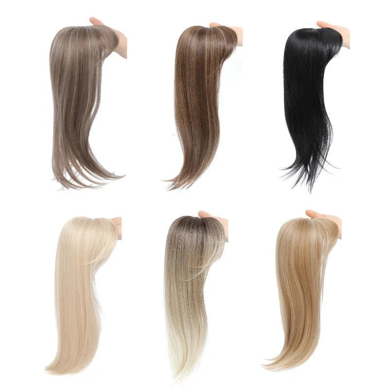 Synthetic clip-in wig hairpiece with inner buckle attachment in six colour styles