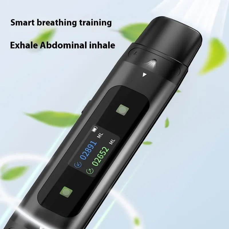Black vital capacity exerciser intelligent breathing trainer made from medical PP material