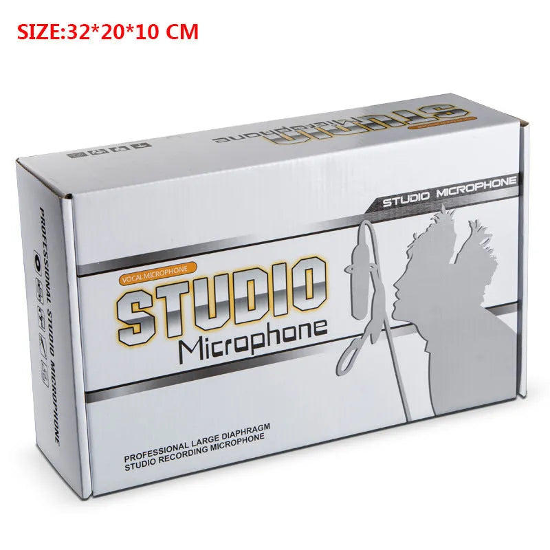 Retro-style wireless condenser microphone with cardioid pattern for vocal recording and K-song