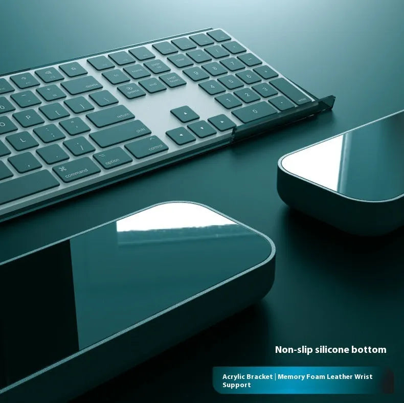 Double sided keyboard and mouse pad with memory foam wrist support in various colour options