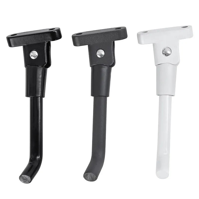 Aluminium alloy foot brace for electric scooter in black, white, and gray with screws