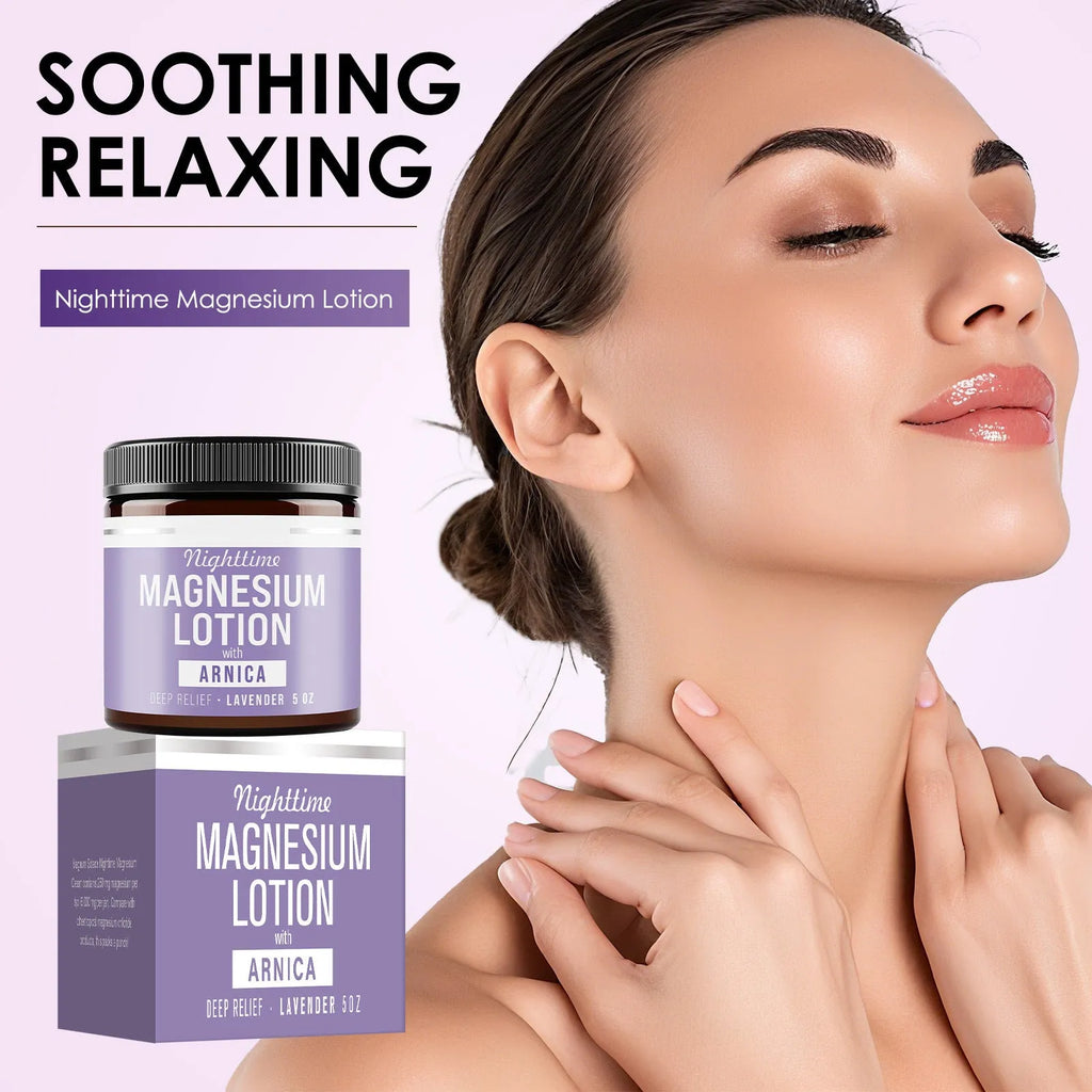 Square jar of magnesium body butter cream 150ml with shea butter and arnica extract