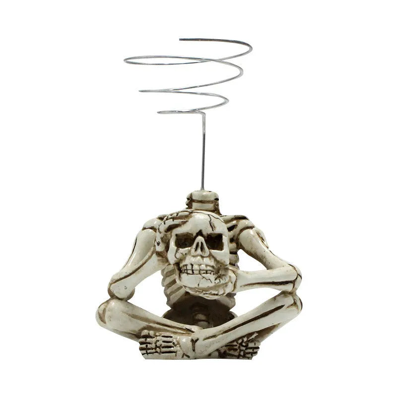 Resin gothic skull planter bracket for tillandsia air plants with three components