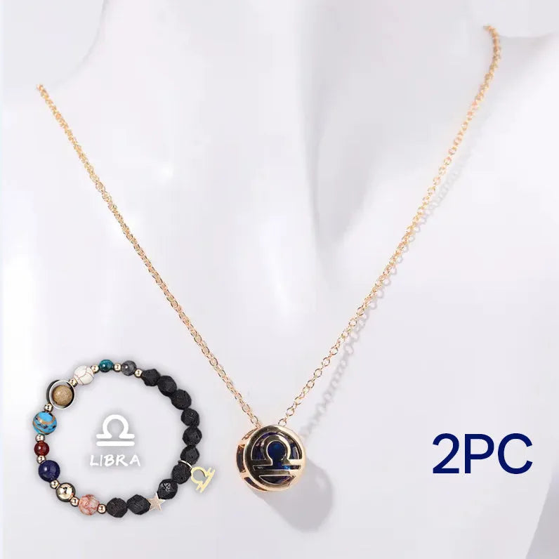 Natural stone beaded necklace and bracelet set with genuine stone beads in a matching style