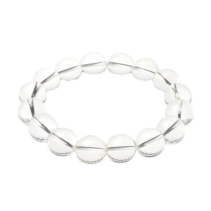 Natural Donghai white water round crystal bead bracelet in geometric unisex style