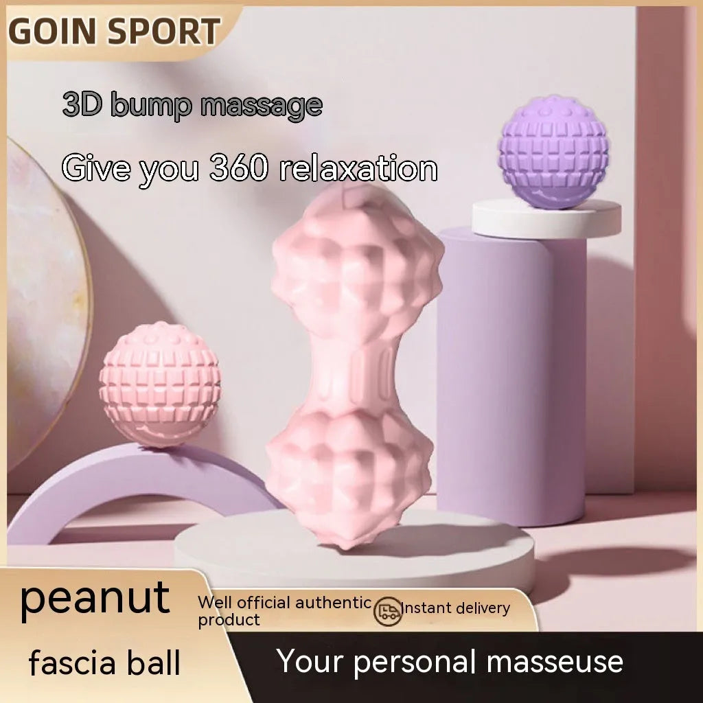 TPR foot massage ball in pink, blue, green, or purple with 6cm diameter for yoga and fitness