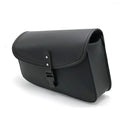 Black PU leather motorcycle swingarm saddlebag for Harley Sportster mounted on bike