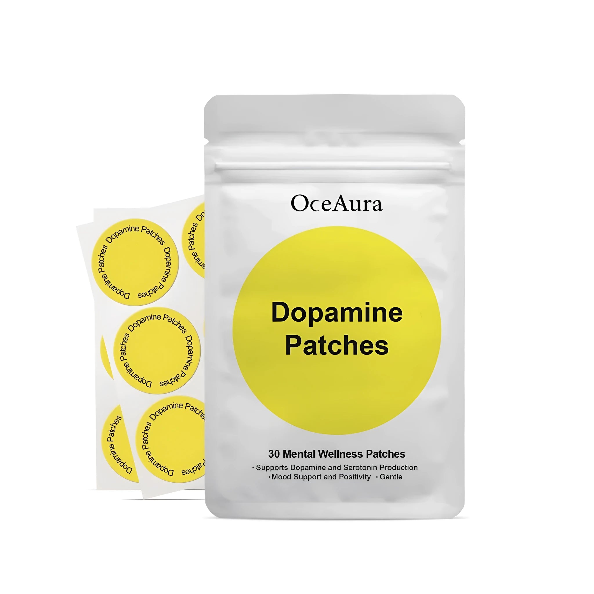 Body care auxiliary patch 30 pack with hyaluronic acid, collagen, and peppermint oil for targeted skin hydration