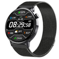 F67S third generation blood glucose smart watch on wrist, red light sensor, black strap variant