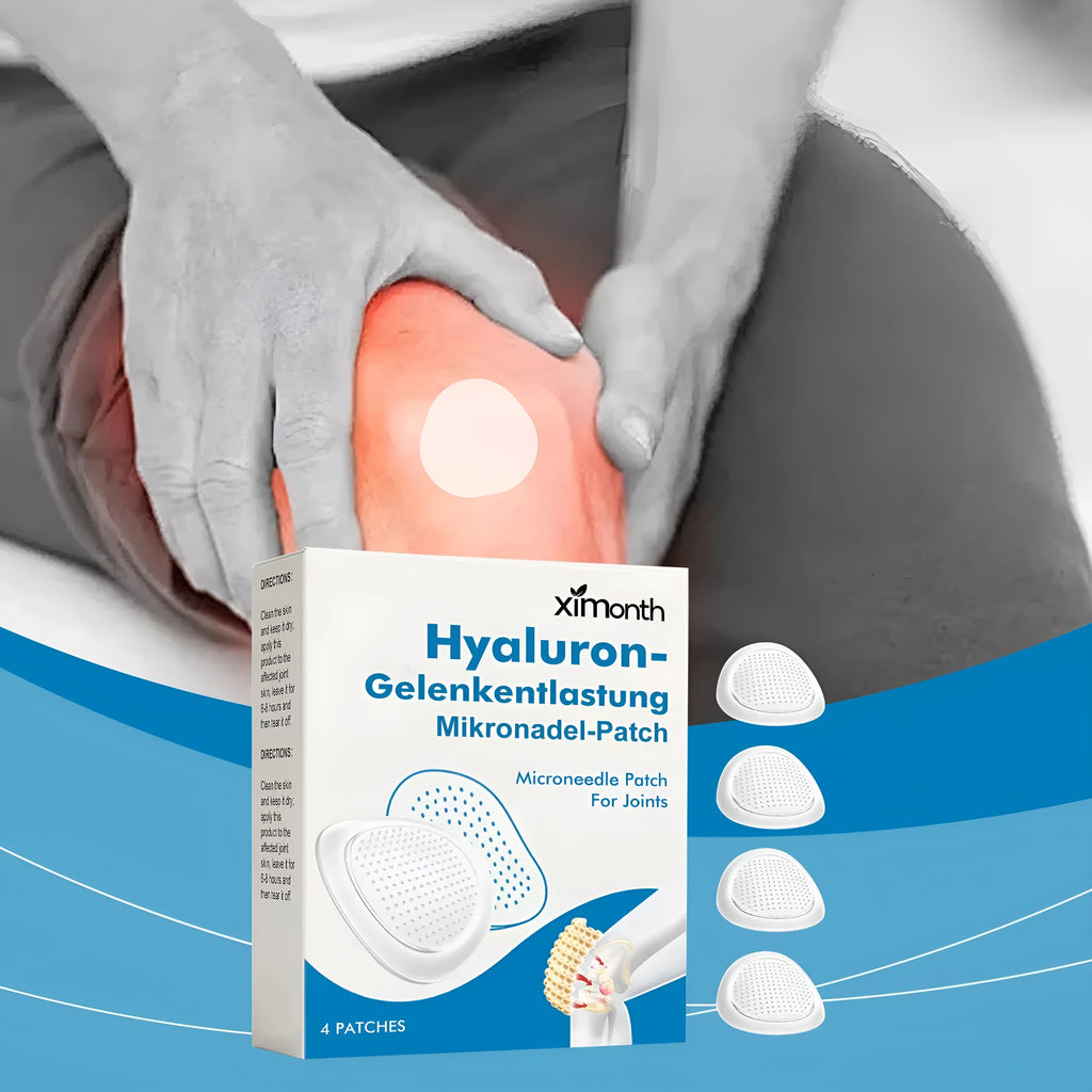 Hyaluronic acid joint relief microneedle patch with herbal actives for knee shoulder hip pain, 4 patches in pack