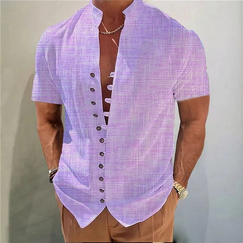 Geometric 3D printed short sleeve youth casual floral shirt in polyester blend, regular fit, available in multiple colours