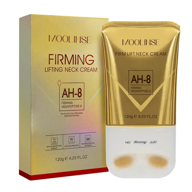 Neck moisturising cream with application roller for dry skin care