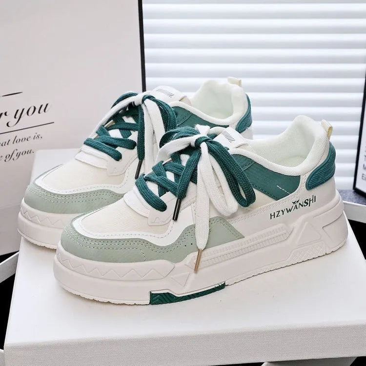 Children's thick sole board shoes with cross shoulder straps in beige, red, or green colours