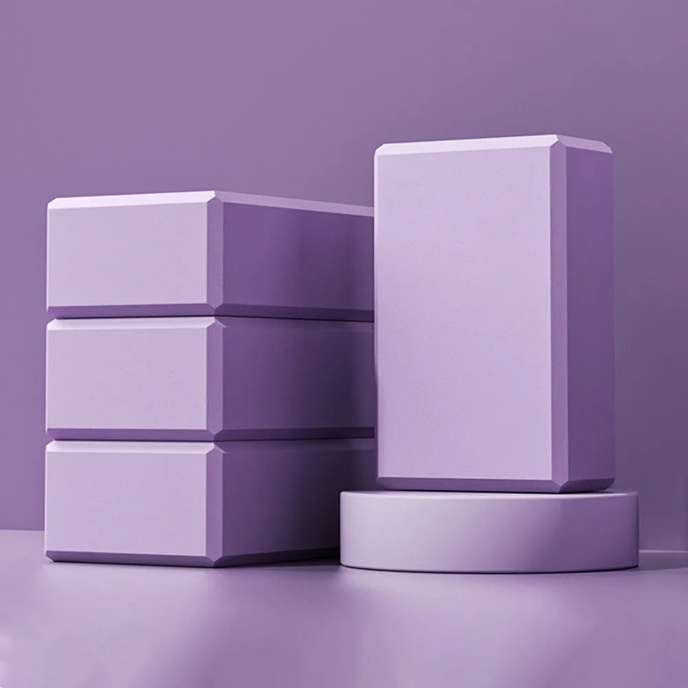EVA foam yoga block in solid colour with hexagonal shape and grip ridges