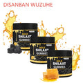Shilaji Honey Gummies in a clear resealable pouch with honey-flavoured chewy sweets displayed