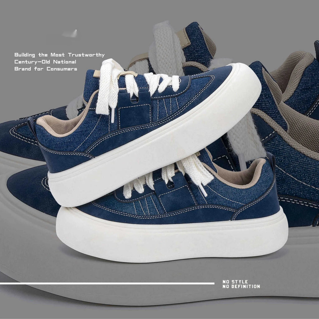 Raise The Bottom canvas shoes for men black low-top platform lace-up sneakers with breathable mesh lining