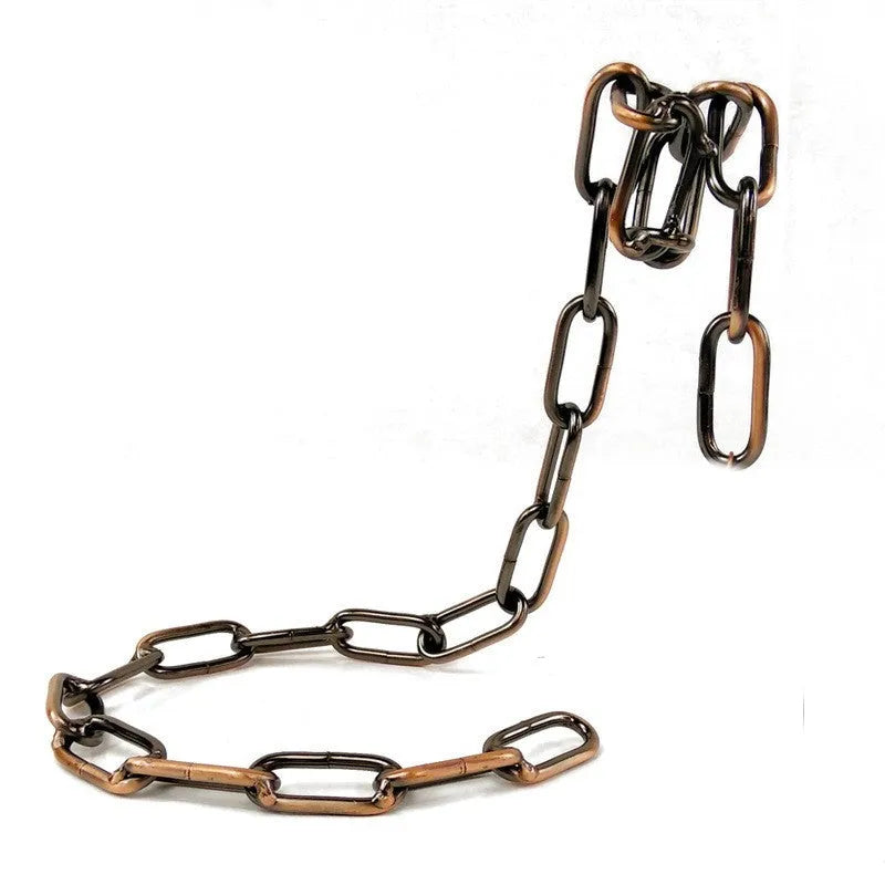 Odd suspension iron chain wine rack bracket in copper finish, 20x14x21cm, wall mounted with metal chain