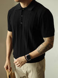 Men's solid colour loose fit polyester t-shirt in black, front view, basic pullover style for casual wear