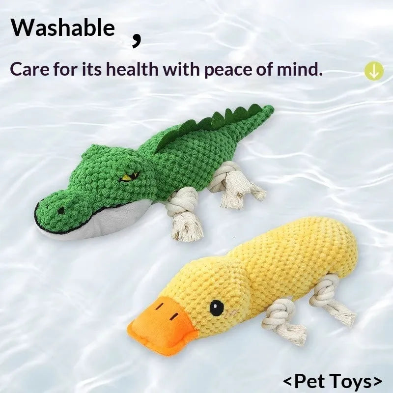 PVC chewing pet toy with sound feature in Crocodile style for dogs