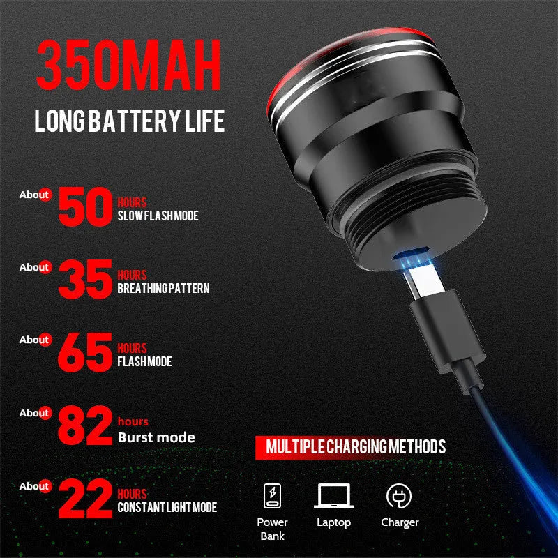 Smart brake sensing USB charging bicycle taillight with aluminium alloy shell