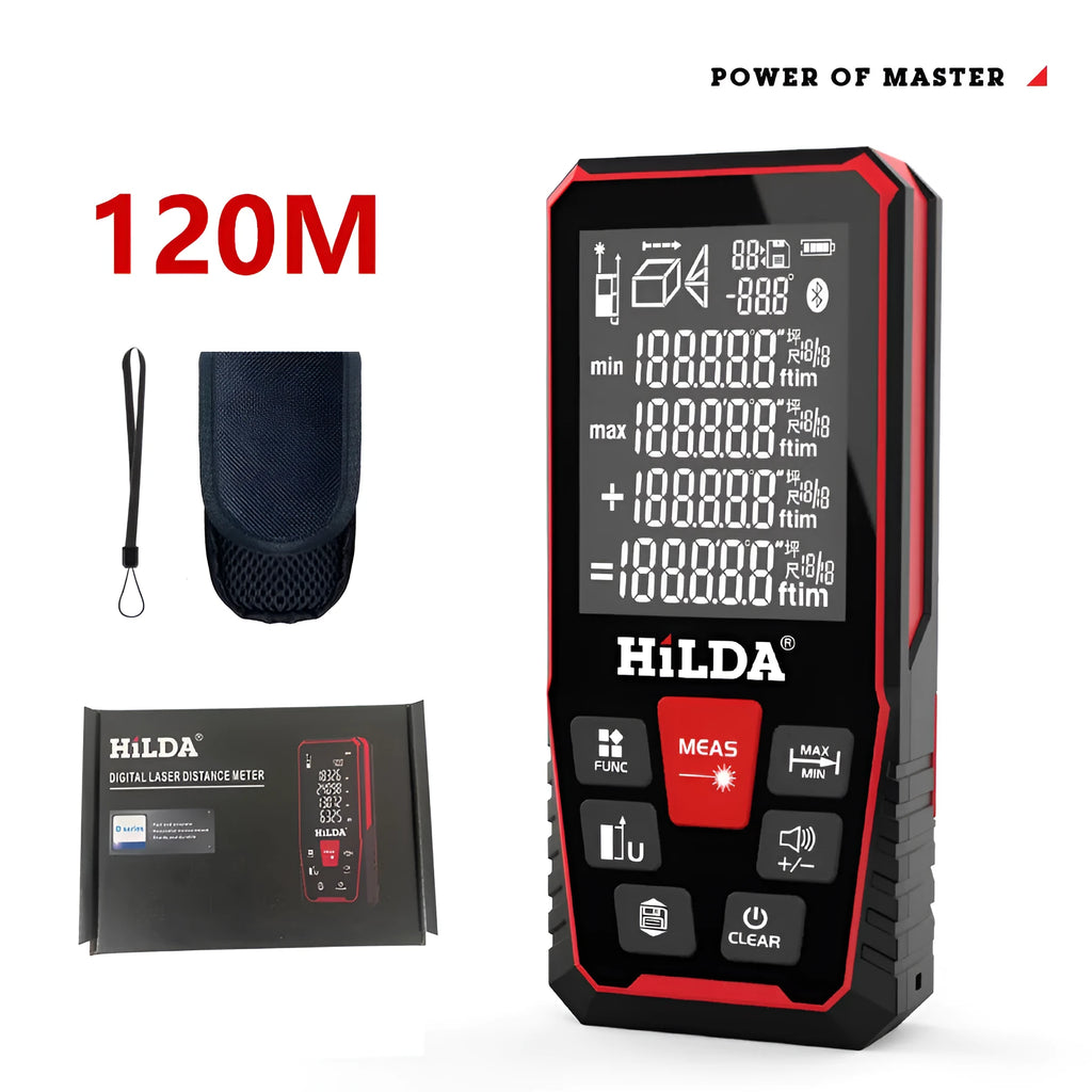 Laser rangefinder measuring device for construction and room measurement applications