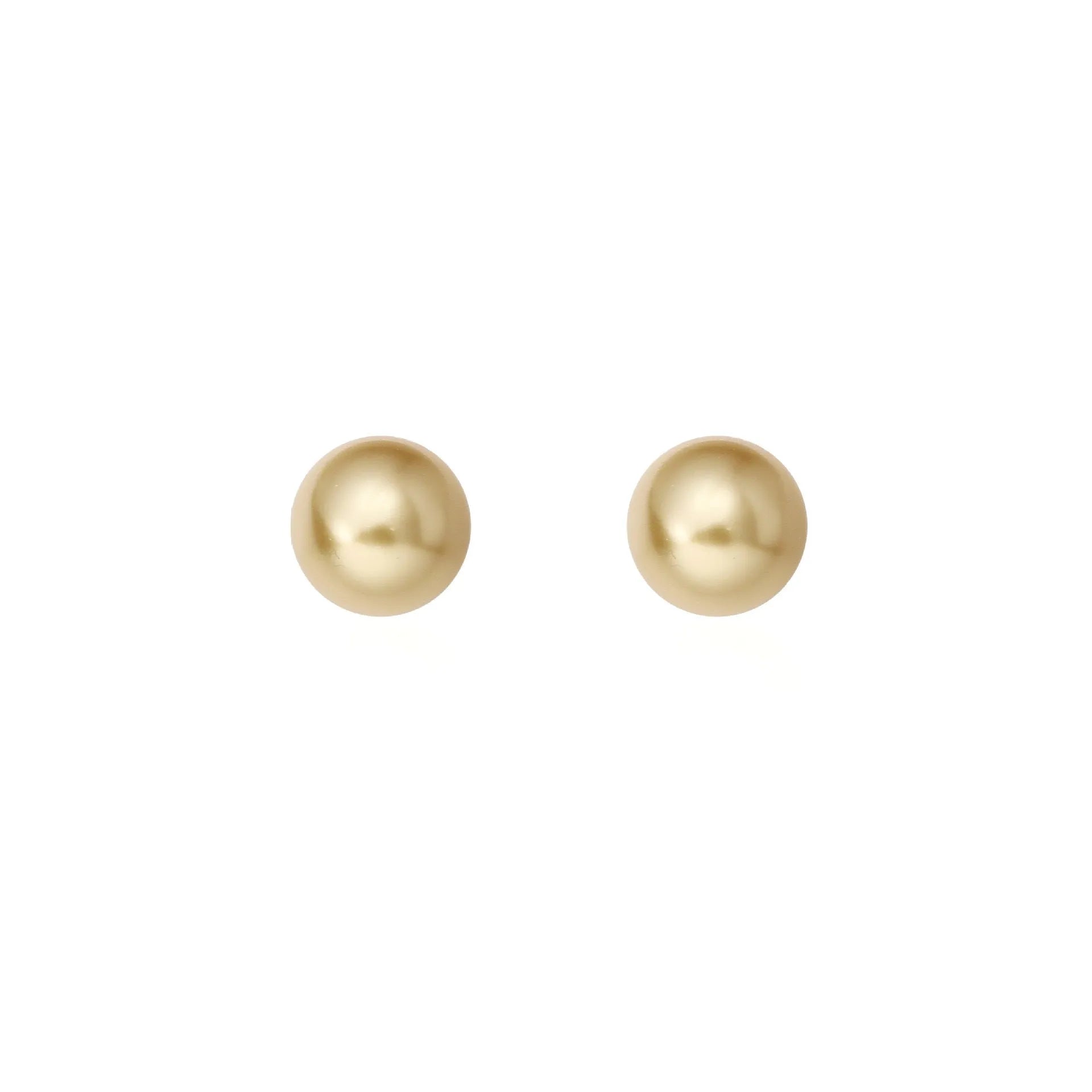 Geometric large pearl stud earrings with eight-point star design in silver setting.