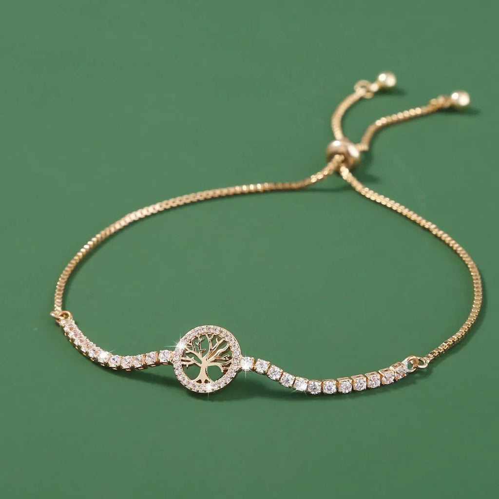 Lucky tree element zircon bracelet for women electroplated metal European American style NB672