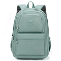 Women's large capacity multi-layer nylon travel backpack in light blue purple with zippered compartments