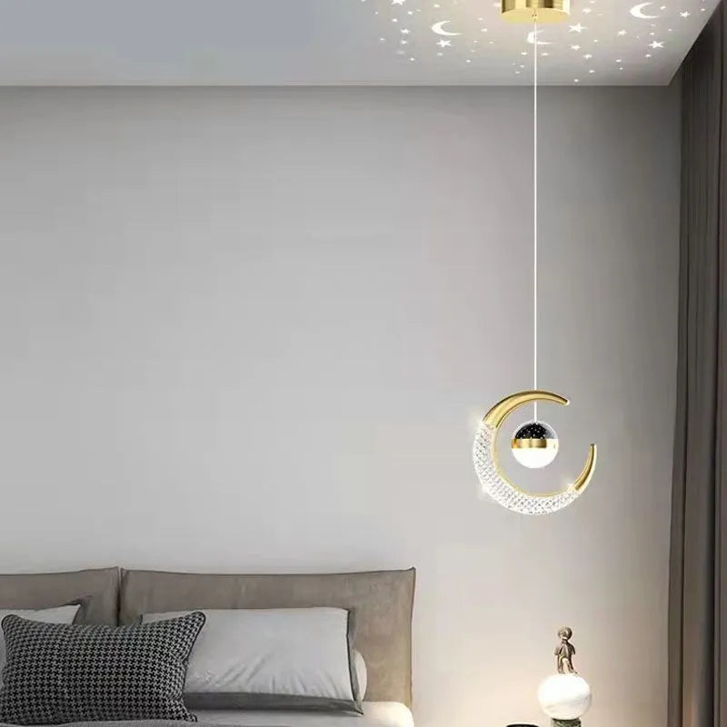 Adjustable pendant light in black or gold finish for living room or dining room, three-colour dimming, modern simple style