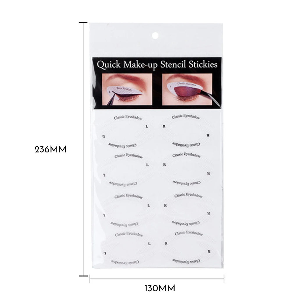 Set of four reusable flexible eyeliner and eyeshadow makeup stencil templates.