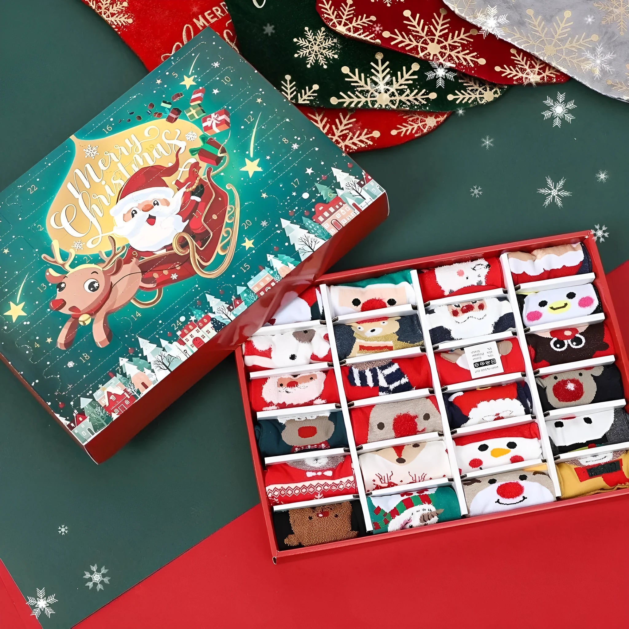 Miniature resin Christmas stocking blind box decorations in seven styles for holiday displays