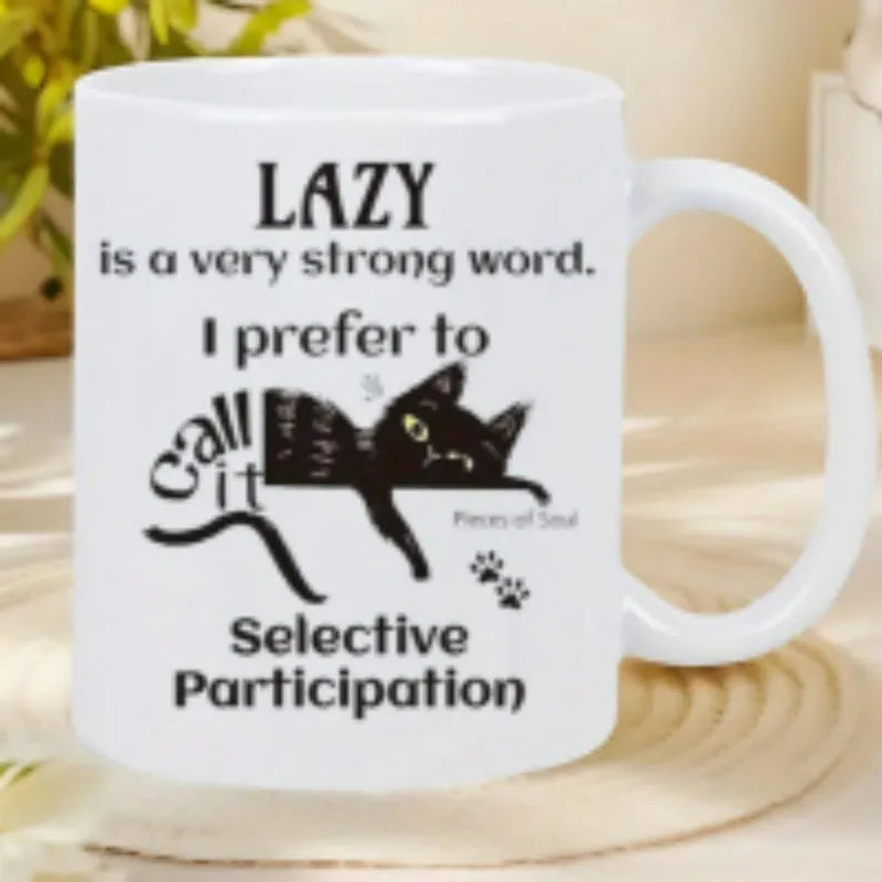 Ceramic thermal transfer mug showing colour-changing picture design