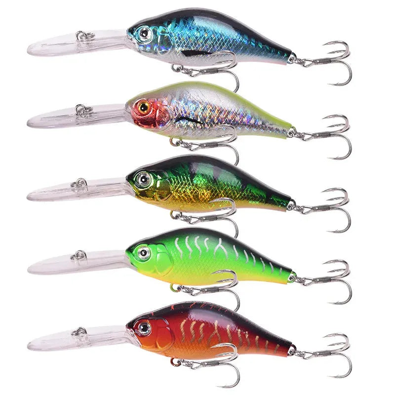 Little Fat Man deep diving minnow fishing lure in one of five colours, showing 10.5cm length.
