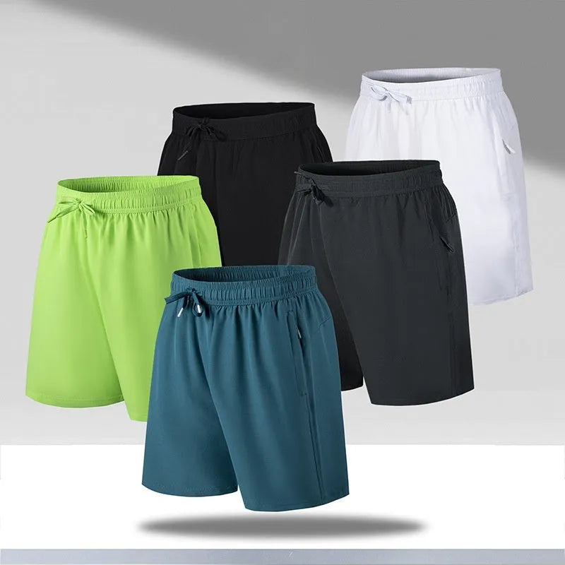 Men's quick-drying loose beach sports shorts in thin section ice silk fabric available in multiple colours