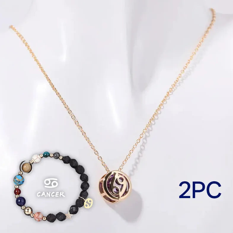 Natural stone beaded necklace and bracelet set with genuine stone beads in a matching style