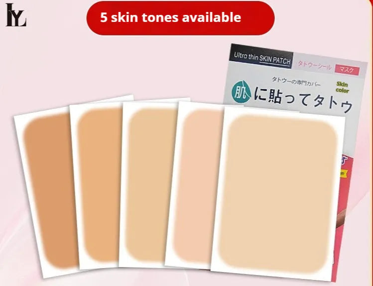 Tattoo cover makeup patches in skin tone colours for concealing birthmarks and scars
