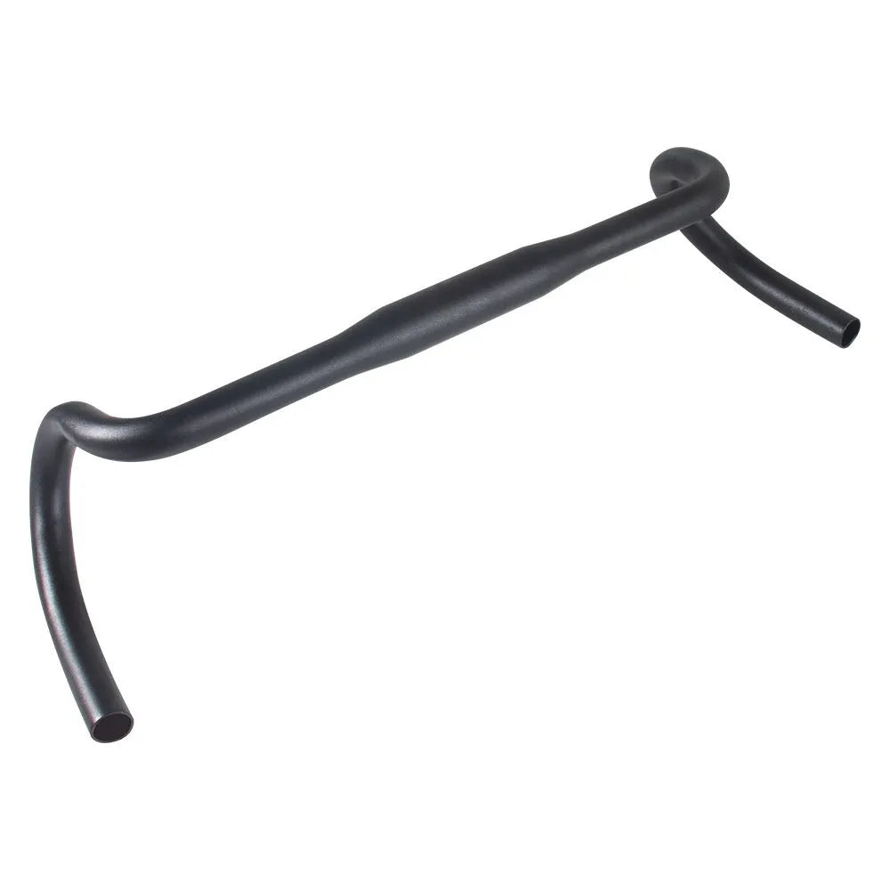 Black aluminum alloy road bike bent handlebar 31.8mm clamp 420mm width