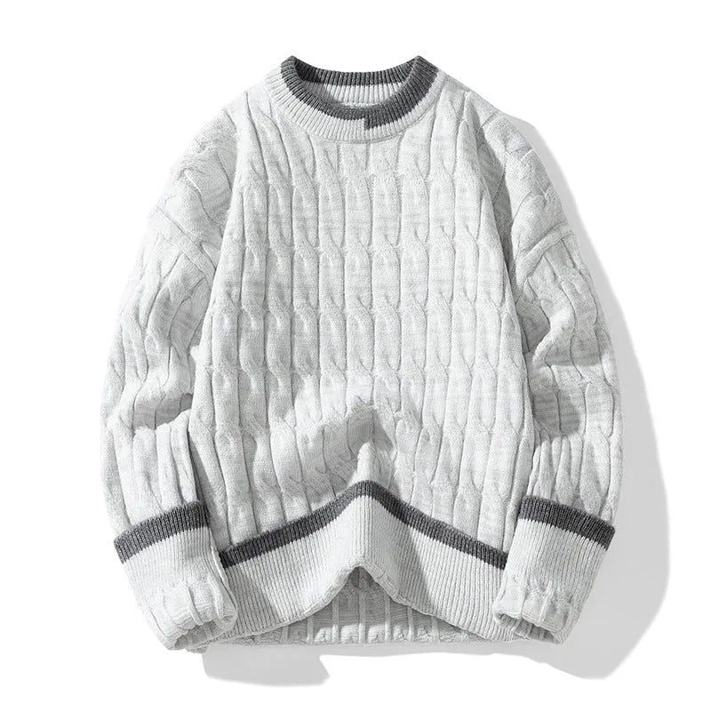 Men's two-piece modal and acrylic fibre sweater set in loose fit pullover style with long sleeves